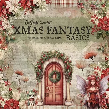 Набор бумаги 20х20 см "Xmas fantasy basicos", 12 листов (BellaLuna)