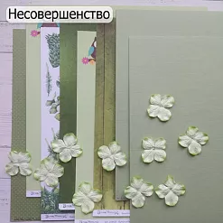 БРАК Комплект бумаги 30х30 см, комплект кардстока 30х30 см, набор цветов гортензии