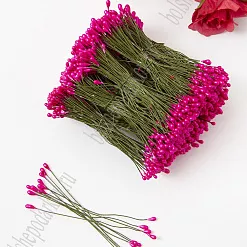 Тычинки на проволоке "Фуксия", 9 см, 60 шт