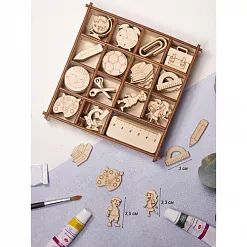 Набор деревянных украшений "Школа" (Орландо) Набор деревянных украшений "Школа" (Орландо)