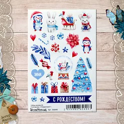 Набор наклеек А6 "Снеговички. С Рождеством!" (ScrapMania)