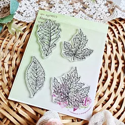 Штамп "Осенние листья", 5,6х3,3 см (AgiArt)