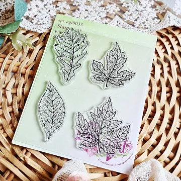 Штамп "Осенние листья", 5,6х3,3 см (AgiArt)