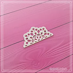 Чипборд "Кружевная салфетка. Половинка 2", 5х2,6 см (СкрапМагия)