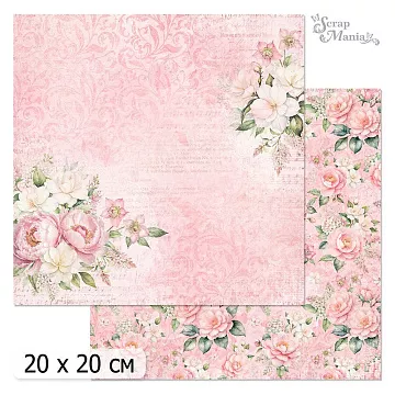 20х20 Бумага "Цветочный вернисаж. Розовый. Дизайн 2" (ScrapMania)