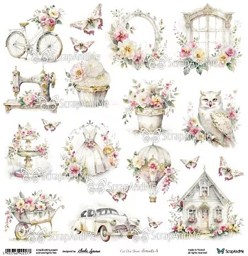 Бумага 30х30 см "Sunny Blooms. Elements 4" (ScrapAndMe)