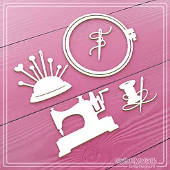 Чипборд "Рукоделие", 5,8х6,3 см (СкрапМагия)