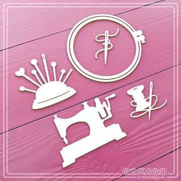 Чипборд "Рукоделие", 5,8х6,3 см (СкрапМагия)