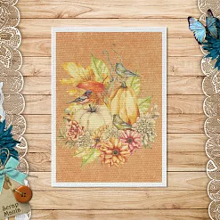 Тканевая карточка "Щедрая осень. Тыквы" (ScrapMania) Тканевая карточка "Щедрая осень. Тыквы" (ScrapMania)