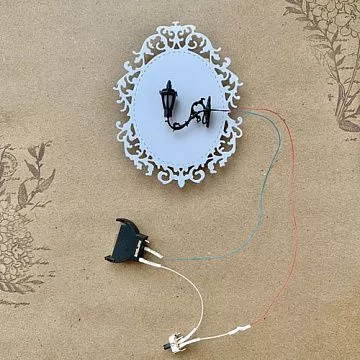 Подсветка "Уличный фонарик. Ажур", модуль с 1 белым светодиодом, сменная батарейка (ScrapIllumination)