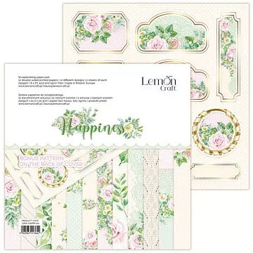 Набор бумаги 20х20 см "Happiness", 12 листов (Lemon Craft)