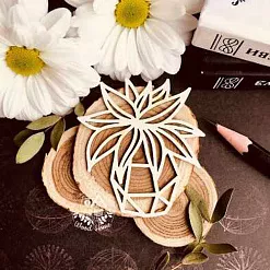 Украшение из чипборда "Алоэ" (WoodHome)