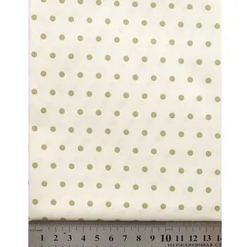 Отрез ткани 50х55 см "Винтажный бежевый в крупный горох" (PEPPY)