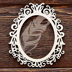 Украшение из чипборда "Рамка овальная резная" (AL)