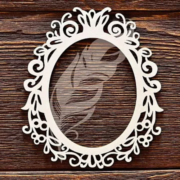 Украшение из чипборда "Рамка овальная резная" (AL)
