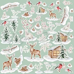 Бумага 30х30 см "Winter Forest. Элементы/Elements" (PaperBlonde)