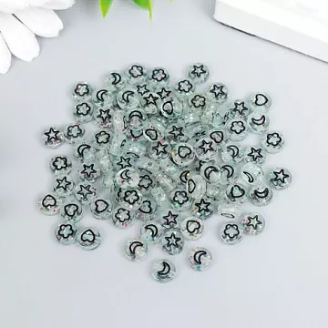 Набор бусин "Сердечки и звёзды. Прозрачные", 0,7х0,3 см, 20 гр (АртУзор)