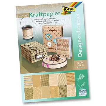 Набор картона с глиттером А4 "Крафт", 12 л (Folia)