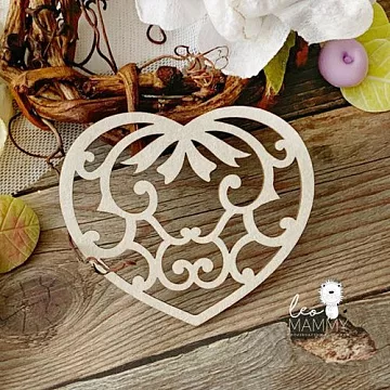 Украшение из чипборда "Сердце ажурное 5" (LeoMammy)