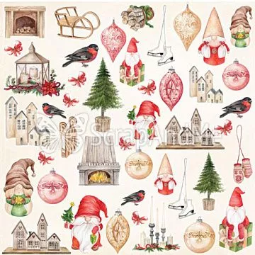 Бумага 30х30 см "Magic Christmas 09. Детали" (ScrapAndMe)