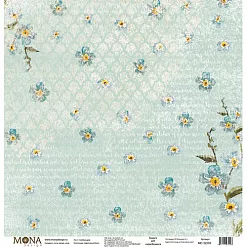 Бумага "Цветочное бохо. Голубые дали" (MonaDesign)
