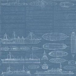 Набор бумаги 15х15 см "Мой капитан", 12 листов (ScrapMania)