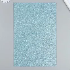 Отрез фетра А4 с глиттером "Голубой", толщина 2 мм