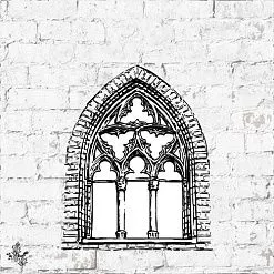 Штамп "Окно готика малое", 3х3,5 см (Креатив)