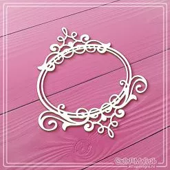 Чипборд "Овальная рамка с завитками 2", 8х8,9 см (СкрапМагия)
