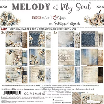 Набор бумаги 20х20 см "Melody of my soul. Mix", 24 листа (CraftO'clock)