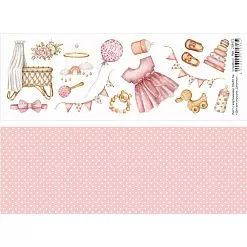 Лист с картинками 10х30 см "Детские игрушки. Девочка" (ScrapMania)