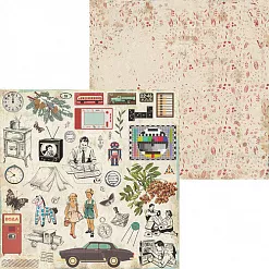 Набор бумаги 30х30 см "Нить времени", 12 листов (Scrapfriend)