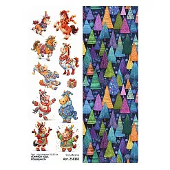 Лист с картинками 10х30 см "Символ года. Лошадки 3" (ScrapMania)
