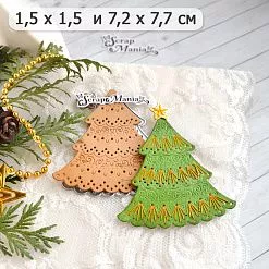 Нож "Вышивка. Новогодняя елка", 7,2х7,7 см (ScrapMania)