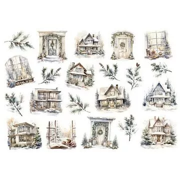 Набор высечек "Зима-время чудес. Домики", 20 шт (ScrapbookDesigns)