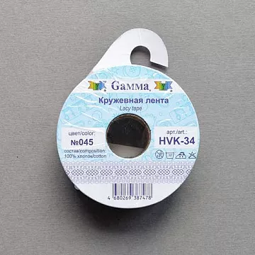 Лента кружевная "Розовая" ширина 1,9 см, длина 3 м (Gamma)