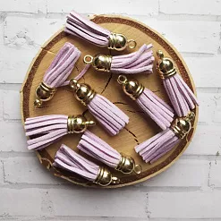 Набор украшений "Кисточки лавандовые с золотым колпачком" Набор украшений "Кисточки лавандовые с золотым колпачком"