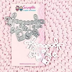 Нож "Гирлянда для девочки", 6,4х9,2 см (Scrapiki) Нож "Гирлянда для девочки", 6,4х9,2 см (Scrapiki)