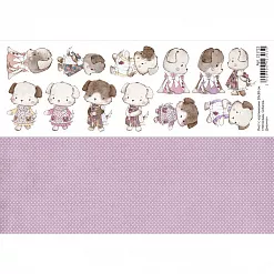 Лист с картинками 10х30 см "Непоседы. Собачка. Девочка" (ScrapMania)