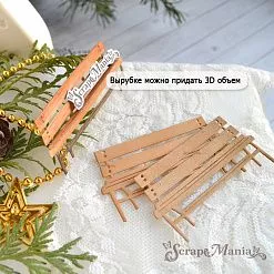 Нож "Зимний город. Скамейка в парке", 4х7,6 см (ScrapMania)