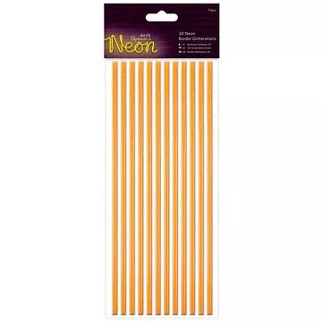 Набор акриловых наклеек с глиттером "Полоски. Неон. Оранжевый" (DoCrafts)
