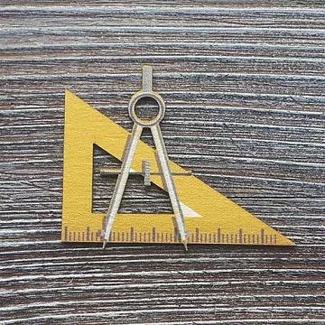 Украшение из цветного чипборда "Циркуль и линейка" (Благолис)