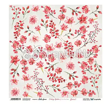 Бумага 30х30 см "Vintage Garden. Flowers 2" (ScrapAndMe)