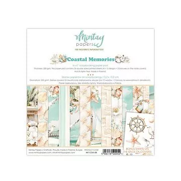 Набор бумаги 15х15 см "Coastal Memories", 24 листа (Mintay)