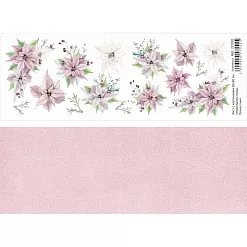 Лист с картинками 10х30 см "Новогодние гномы. Пуансеттии" (ScrapMania)