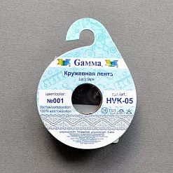 Лента кружевная "Белая" ширина 1,3 см, длина 3 м (Gamma)