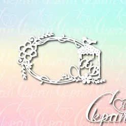 Чипборд "Рамка с куличом и птичкой" (LeoMammy)