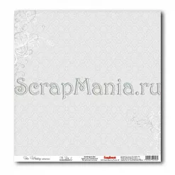 Бумага  с жемчужным эффектом "Серый дамаск" (ScrapBerry's)