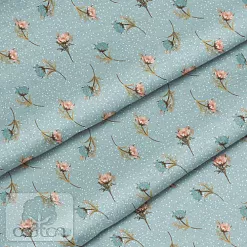 Отрез ткани 79х50 см "Цветы на голубом" (Cotton)