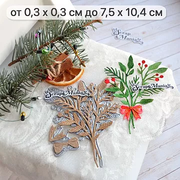 Нож "Новогодняя красота. Букет с бантом", 7,5х10,4 см (ScrapMania)